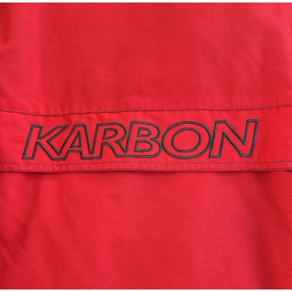 Karbon Ski Jacket Snowboard VTG‎ White Red Insulted Outdoor Nylon Men's Large - Picture 6 of 7